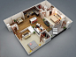 50套两居室各种户型3D模型样板间装修效果图大全2014图片