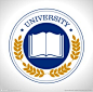 圆形蓝色边框大学logo矢量