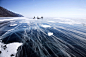 Snowdrift on Baikal surface