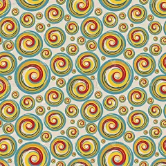 矢量复古无缝模式与手绘圆
