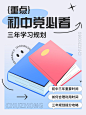 初中教育学习攻略指南简约清新小红书配图