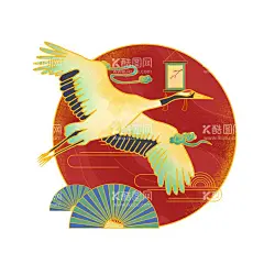 仙鹤  - 源文件下载【酷图网】仙鹤,鹤,手绘仙鹤,国潮仙鹤,古典仙鹤,古风仙鹤,中国风仙鹤,仙鹤插画,仙鹤素材,鹤素材,中国风,国潮,