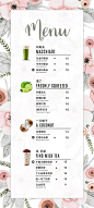 清新森系火烈鸟奶茶冷饮品甜品店铺餐厅菜单价目表设计PS素材模版 | 设汇