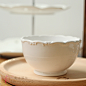 H370 法式浪漫风情 陶瓷蕾丝花边小碗 白色陶瓷碗 浮雕碗 小清新