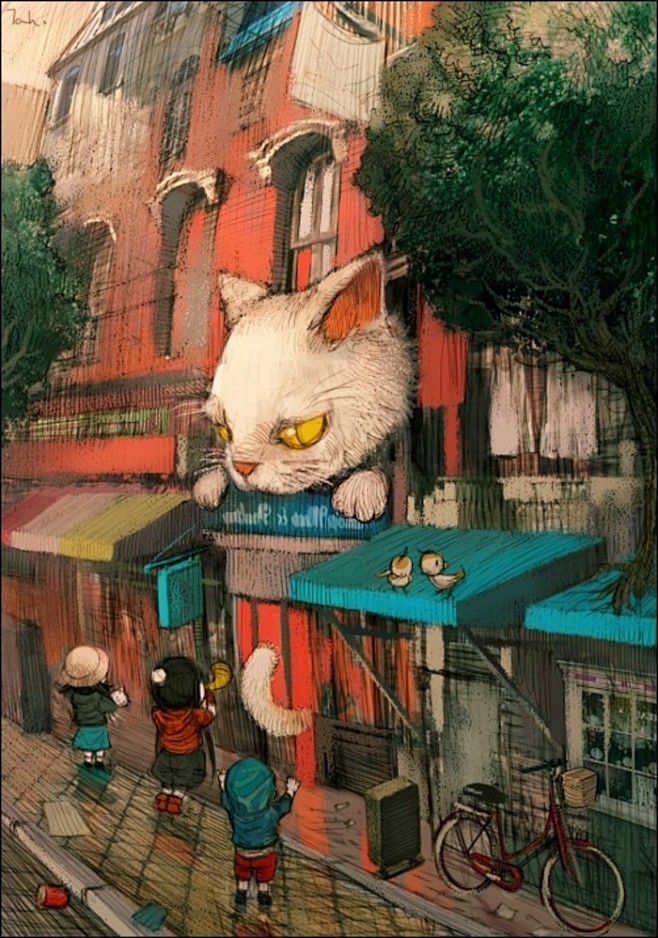 来自韩国插画师kyounghwankim金庚焕的一组童话般的插画作品kyoung