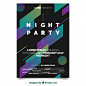 Cool geometric party poster Free Vector