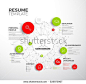 Vector original minimalist cv / resume template - creative profile red and green version