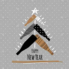 明信片,新年,香槟地区,节日,饮料,含酒精饮料,事件,周年纪念,问候,爱