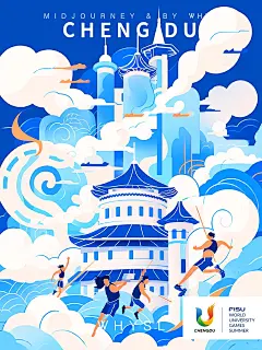 Midjourney关键词分享｜大运会海报