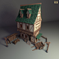 SQUARE WAR, ZC WANG : Personal project, compose a small architectural scene exercise, and finally use a blender to render