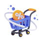 Shopping Trolley 3D Icon