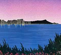 “让夏天永存的画家” ——永井博。

他的插画以高对比度、高饱和的色彩为主要视觉特征，棱角分明的风景和明亮配色，是永井博插画中最大的特点。 ​​​​