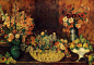 花瓶，鲜花和水果篮子/雷诺阿