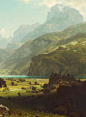 Albert Bierstadt. Lake Lucerne, 1858. Detail.
