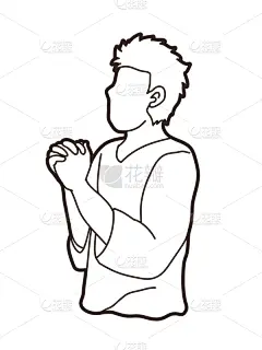分离着色,轮廓,人,男人,跪着,祈祷,爱,大喊