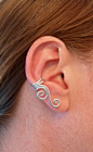 Double Spiral Ear cuff in wire wrapped aluminium. (wire wrapping aluminum) Choose your color.