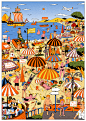 Andrés Lozano - EasyJet : As part of EasyJet's advertising campaign for their January Sale, Andrés Lozano created this series of illustrations for a social media competition. Inspired by the "Where's Wally?" style, Andrés was asked to hide Flowe