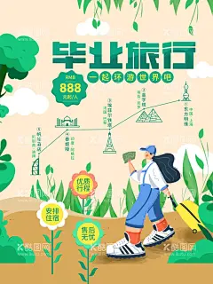 毕业旅游海报  - 源文件下载【酷图网】去旅游,在路上,城市,宣传海报,旅游,旅游休闲,旅游海报,旅行,旅行海报,毕业,毕业季,毕业旅行,毕业旅行季,海报设计,青春,