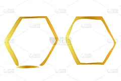 矢量金手画草图简单的六边形框架，为您的宣传册，传单，背景等，孤立在白色