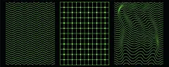 酸性设计 | 点击来源直接获取大图文件 |Distorted neon grid. Fashionable retro style of the 90s, 2000s is ready. Retrowave style, vaporwave. Vector illustration for design, print, poster, banner, postcard, sticker, web design