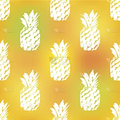 无缝图案装饰菠萝。热带水果。