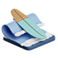 Surfing 3D Illustration