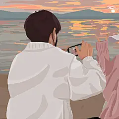 情侣头像 cr：big橙子插画 ​ - 堆糖