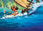 Moana - Character color : Colors for all the characters. Design, backgrounds and inks by Iboix Studi.