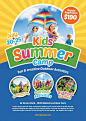 the kids's summer camp flyer is shown