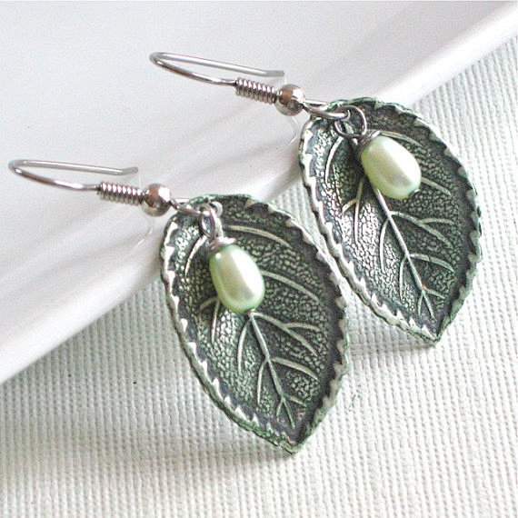 Silver Leaf Earrings...