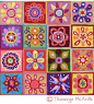 Students create a simple radial design to be included in a quilt design.