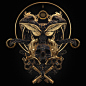 billelis religion sculpting  3D tattoo ornate decorative skull dark art ILLUSTRATION 