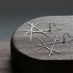 台湾设计师【Moorigin卯设计】两色 白钢 线 耳环 原创 新款 2013 正品 代购