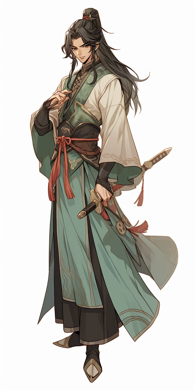 AI武侠游戏角色设定素材 国风人物服装插画设计参考 影视概念设计-淘宝网-花瓣网