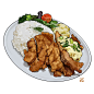 #食べ物 Chicken Nanban meal - ItadakiYasu的插画