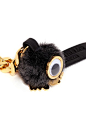 Sophie Hulme - 'Ted' small sheepskin pompom monster keyring