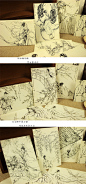 【天天特价】复古中国风贺卡明信片 手绘 创意怀旧 胭脂笑30张-淘宝网