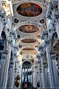 Italian baroque architecture inside Dom St. Stephan in Passau, Germany