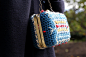 Clutch - crocheted  in navy blue and embroidered in funny colors - MADE TO ORDER : NOTE THAT THIS ITEM IS MADE TO ORDER  ♥♥Special crocheted and embroidered clutch♥♥Completely handmade and homemade♥♥    This cute handmade crocheted