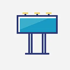 卡通手绘蓝色的广告牌免抠素材_新图网 https://ixintu.com 创意 动漫动画 卡通手绘 广告牌 简约 艺术 蓝色的