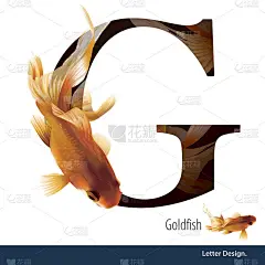 矢量插图的字母G为金鱼字母表。英语