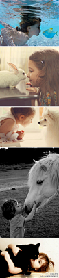 动物教会了孩子信任和爱心关怀！