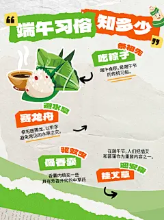 端午节习俗科普营销朋友圈宣传广告海报