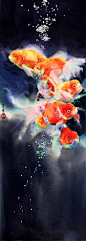 水彩画家子青左的水彩画作品欣赏，谁不想如鱼得水？自由自在的过生活！_水彩_零二七艺考