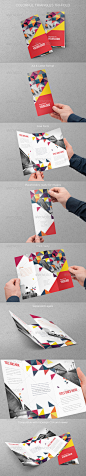 Print Templates - Colorful Triangles Trifold | GraphicRiver