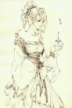 手绘古风人物画-动漫图片-Q友乐园