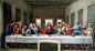 The Last Supper Leonardo Da Vinci - 达芬奇密码说：最后的晚餐耶稣右手边的人其实画的是他的爱人抹大拉，他们形成的V形揭示着众人寻找的圣杯。@风行竹松