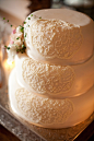 蕾丝元素细节的婚礼 蛋糕-婚礼蛋糕-汇聚婚礼相关的一切