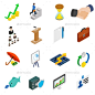 业务图标组-杂项图标Business Icons Set - Miscellaneous Icons3 d、公文包、业务、日历、卡、聊天,时钟,收集,通信,计算机,连接,文档,金融,全球,图标,图标,想法,等距,领导人会议上,钱,办公室,人,演讲中,集,成功,象征,团队,时间,矢量 3d, briefcase, business, calendar, card, chat, clock, collection, communication, computer, connection, document,
