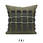 FEI 橄榄绿方枕PU编织皮革抱枕靠垫现代简约轻奢样板房间客厅沙发-淘宝网